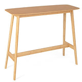 LIFEZEAL Table Bar Haute avec Repose-Pied, Table Mange Debout Minimaliste, Table de Bar 120x45x99CM, Table d’Appoint en Bambou pour Salon, Cuisine, Chambre, Balcon, Naturelle