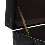 Table basse de coffre de voyage, table basse rectangulaire en bois noir assemblage facile pour placer des objets décoratifs pour la maison