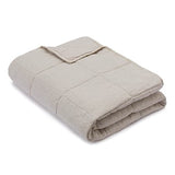 URBANARA Karlay Mini Couvre-lit en lin matelassé 130 x 170 cm – 100 % lin – Idéal comme jeté de lit, plaid pour lit 1 personne – Naturel