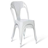 IDMarket - Lot de 2 chaises Leny métal Blanc Brillant empilable pour Salle à Manger