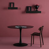 AltoBuy CANTIQUE - Table Ronde 110cm Pied et Plateau Noirs