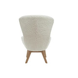 Miliboo Fauteuil scandinave en Tissu Effet Peau de Mouton Blanc et Bois Clair ESKUA