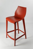 Mahi Mahi - Lot de 2 Tabourets de Cuisine Design Moderne en Polypropylène Coloré - H 76 - Rouge Rouille