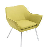 CLP Fauteuil Lounge Design Caracas Tissu I Chaise Confortable Assise et Dossier rembourrés Accoudoir I Fauteuil de Salon Piètement en Métal Vert