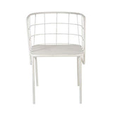 Tousmesmeubles Duo de Chaises Métal Blanc - Bunker - L 53 x l 58 x H 77 - Neuf