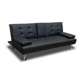 Designetsamaison Banquette Clic Clac 3 Places Noir - Oglio