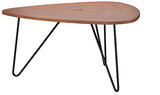 Marque Amazon - Rivet - Table basse triangulaire, en noyer et à base en métal noir, 77 x 65 x 56 cm