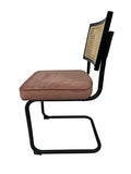 Sensoreve - Chaise TOLIMAN Cannage & Coussin Confort pour Salon/Salle à Manger, Tissage en Cannes de rotin Naturel, Cadre en Bois Naturel (Bois Noir/Assise Velours Rose)