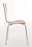 Chaise Empilable Calisto en Bois - Assise Ergonomique - Chaise de Salle d'Attente en Bois Chaise, Hauteur Assise 45 cm -Couleurs au Choix:, Couleur:Noyer