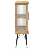 Made In Meubles Vitrine en Bois de Sapin et Verre strié 2 Portes Nicole