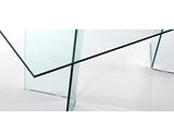 LF - Table de salle à manger Burano 180 x 90 verre transparent