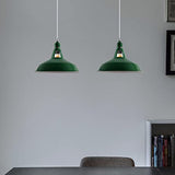 Générique Lampe à Suspension Industrielle, de Plafond en métal Vintage, éclairage Suspension, Abat-Jour, Lustre, luminaire, Suspendue loft pour Cuisine Restaurant (Vert) 30cmx30cmx16cm