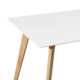 Meubles Cosy Table à Manger de Cuisine Table Basse de Détente Blanche et Rectangulaire en Bois Guéridon de Salle de Conférence 110*70*74 cm