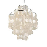 Suspension moderne pour chambre à coucher - Plafonnier en coquillages - Suspension en coquillage de centaines de Capiz - Plaques nacrées - Lustre - Salle à manger - Couloir - E27