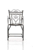 Chaise de Jardin en Fer Forgé Sheela - Design Romantique avec Dossier Accoudoirs et Repose-Pieds - Chaise de Terrasse en Fer avec de Belles, Couleur:Bronze