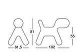 MagisMeToo Tabouret avec Surface Mate en polyéthylène Forme de Chien pour Enfant, Blanc, CL