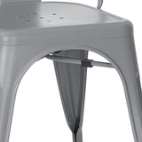 hjh OFFICE 645039 Chaise bistrot VANTAGGIO Brush Métal Gris Mat, Chaise au Style Industriel, empilable