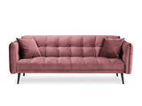 Canapé Velours Convertible, Canna, 3 Places, Rose, 225x100x85