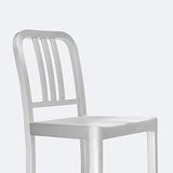 XINGPING Navy Bar Tout en Aluminium Retour Chaise de Bar Café Table Et Chaise Combinaison Tabouret Haut Café Table Et Chaises Tabouret De Bar (Couleur : 66cmsitting High)