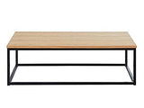 HOMIFAB Table Basse Industrielle 110x60x34 cm Noir et Effet chêne - Collection Brixton.