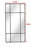 Direkte Import Miroir sur Pied en métal Noir/Argent - Miroir Long rectangulaire [220 x 110 x 3cm] | Design Danois | Miroir de Chambre sur Pied | Vertical et Horizontal
