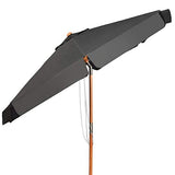 COSTWAY Parasol de Jardin Extérieur, Parasol Inclinable avec Lambrequin, 8 Baleines en Bois Blanc, Protection UV, pour Balcon/Jardin/Terrasse (Gris)