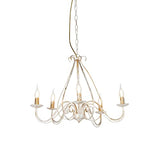 Qazqa Lustre | Chandelier Classique Rustique - Giuseppe Hl Lampe Blanc Crème - E14 - Convient pour LED - 5 x 40 Watt