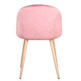 GrandCA HOME Lot de 2 Chaises de Salle à Manger en Velours, Chaises de Cuisine avec Coussin de Siège en Velours Doux, Chaises de Salle à Manger Latérales Rembourrées pour Salon, Rose