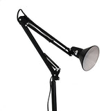 Universo Lampe avec pied et bras orientable - Idéale comme lampe de lecture, de travail, pour esthéticienne et salon - En métal D15 Moderne noir