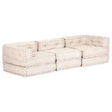 vidaXL Canap¨¦-lit modulaire ¨¤ 3 places Beige Tissu