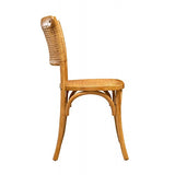 Biscottini frêne 88 x 50 x 44 cm Salle à Manger en Bois avec Finition Naturelle | Chaise de Cuisine Assise en rotin, Marron, 88x44x50 cm