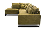Siblo Canapé d'angle avec Coussins 90x310x224 cm - CORBLACK Collection - Elégant Canape 4 Places - Meubles de Salon - Confortable Canapé - Vert - Côté Gauche