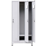 vidaXL Armoire à Casiers avec 3 Compartiments Rangement Acier 90x45x180 cm Gris