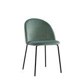 EMT CASA Lot de 2 Chaises Scandinave Chaise de Salle à Manger Chaises en Velours Rose Pieds en métal Imitation Bois (Vert)