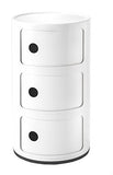 Kartell Componibili, Conteneur 3 éléments, Blanc, Base ronde