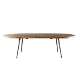MACABANE Table Basse Ovale Teck recyclé et métal, 123 x 53 x 12