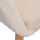 WOLTU Lot de 4 Chaises de Salle à Manger Chaise de Loisirs en Velours et Bois Massif,Chaises de réception Crème Blanc BH95cm-4