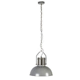 QAZQA Industriel Lampe à Suspension/Lustre/Luminaire/Lumiere/Éclairage industrielle gris - Industriel 37 Acier Gris,Acier Rond E27 Max. 1 x 40 Watt/intérieur/Salon/Cuisine