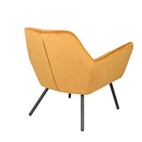 MATHI DESIGN Alabama - Fauteuil de Salon Confortable en Velours Jaune Or