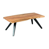 Tousmesmeubles Table Basse rectangulaire Métal/Bois Massif - CHALERSTON - L 120 x l 60 x H 45 - Neuf