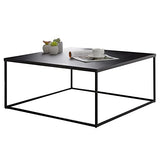 IDIMEX Table Basse HILAR Table de Salon Grande Table d'appoint Design Retro Vintage Industriel, Plateau carré de 80 x 80 cm en métal laqué Noir