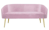Menzzo Goldman Canapé en Velours, Bois, Rose, L150 x P70 x H75 cm