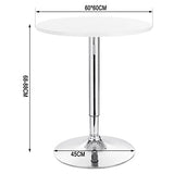 WOLTU BT02ws Table de Bar en MDF avec Pied,Table Ronde Hauteur réglable,Blanc