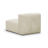 HOMIFAB Canapé d'angle à Gauche modulable avec méridienne 5 Places en Velours côtelé Beige - Modulo