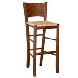 okAffareFatto di Zimbardi Costanza Tabouret de bar Lucy en bois noyer foncé h 73 cm avec assise paille de riz