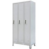 vidaXL Armoire à Casiers avec 3 Compartiments Rangement Acier 90x45x180 cm Gris