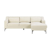 Beliani - Canapé d'angle - Glosli - Velours, Beige