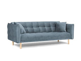 MICADONI - Canapé Convertible Mulli - 3 Places - Velours - Bleu Clair