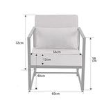 Mingone Fauteuil en Lin Rembourré avec Pieds en Tube de Fer Cadre Le canapé pour Le Temps Libre avec accoudoirs et Dossier Le Salon (Taupe,1)