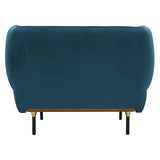 Fauteuil Velours Bleu Canard Isée Atmosphera - Bleu Canard